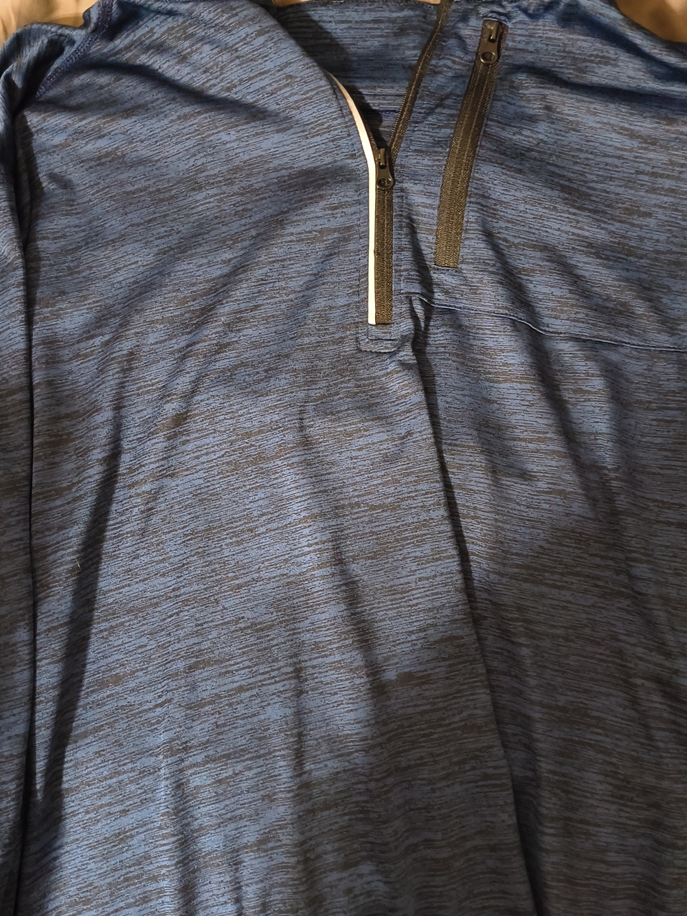 liberty pro Men's Heathered Blue Zip-Up Performance Sweater